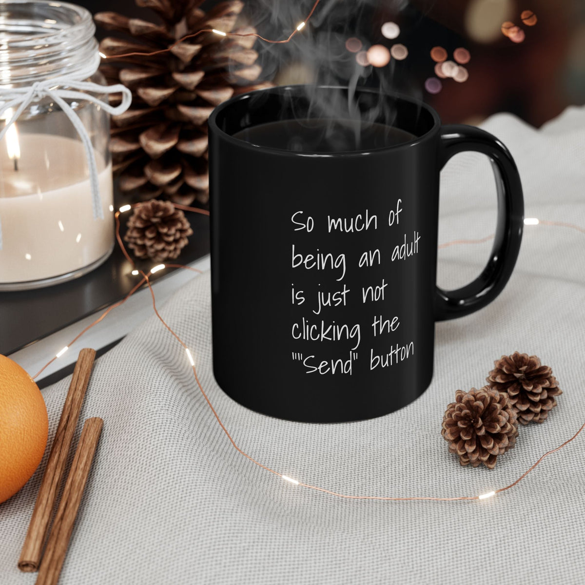 Funny "Adulting" Black Ceramic Coffee Mug