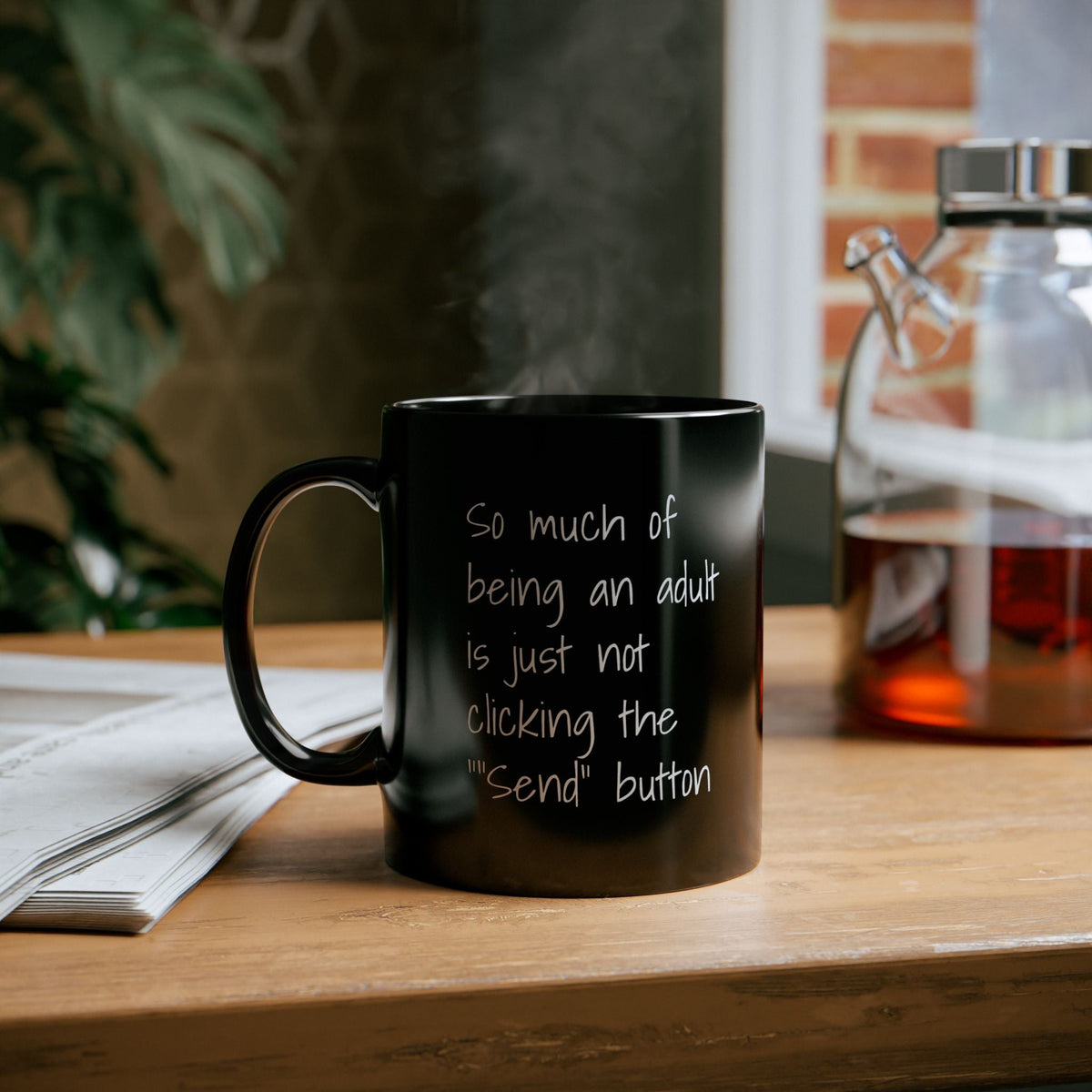 Funny "Adulting" Black Ceramic Coffee Mug