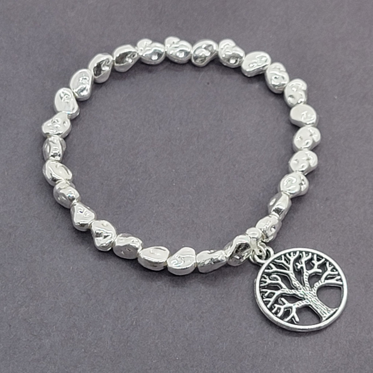 Silver Nugget Charm Bracelet
