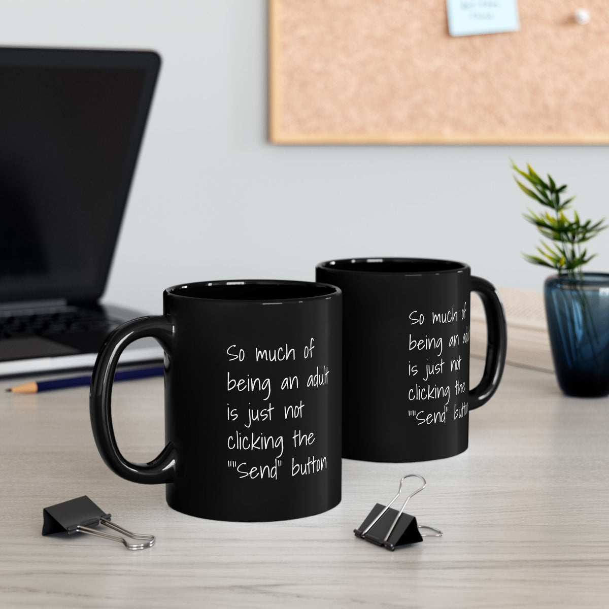 Funny "Adulting" Black Ceramic Coffee Mug