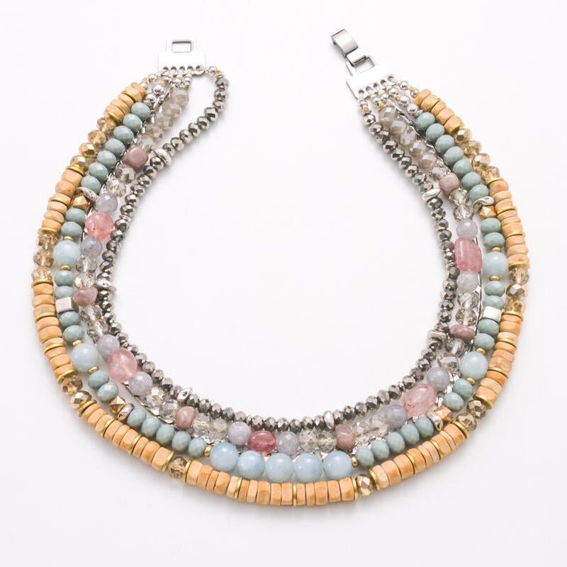 Harmony Layers Gemstone & Crystal Choker Necklace