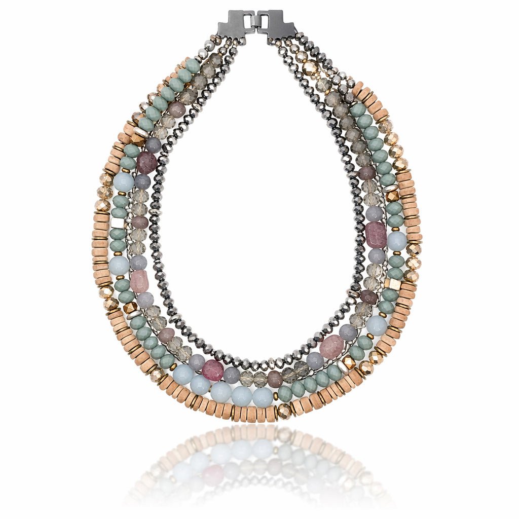 Harmony Layers Gemstone & Crystal Choker Necklace