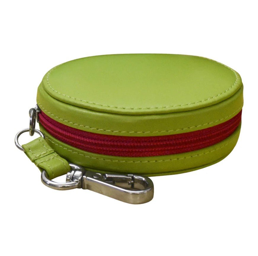 Round Leather Earbud Pouch Charm