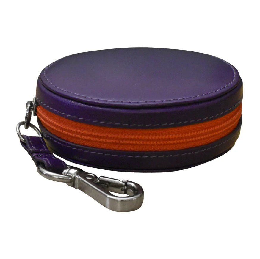 Round Leather Earbud Pouch Charm