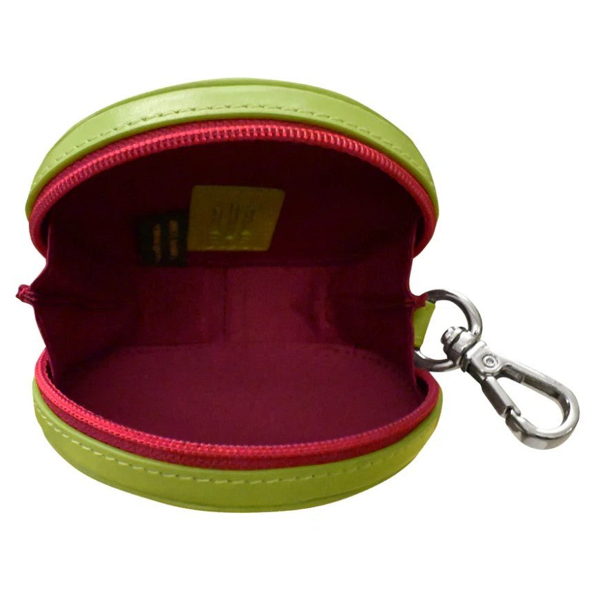 Round Leather Earbud Pouch Charm
