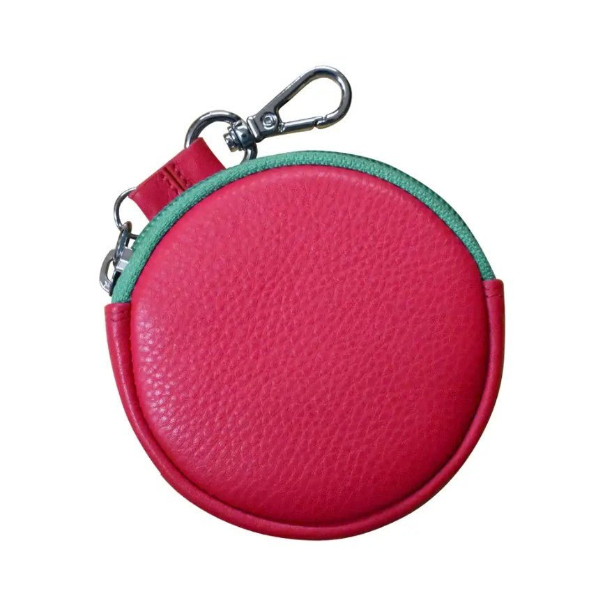 Round Leather Earbud Pouch Charm