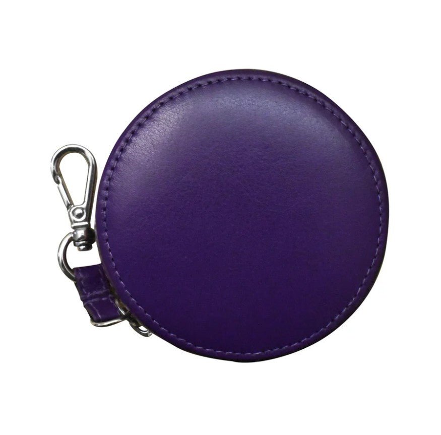 Round Leather Earbud Pouch Charm