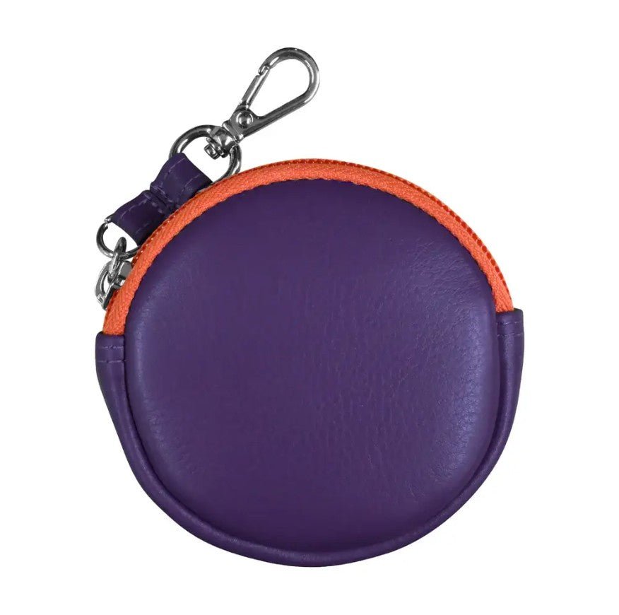 Round Leather Earbud Pouch Charm