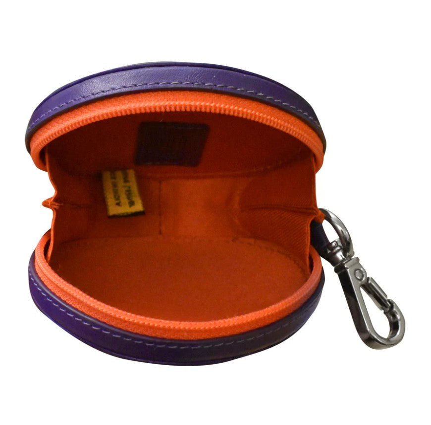 Round Leather Earbud Pouch Charm