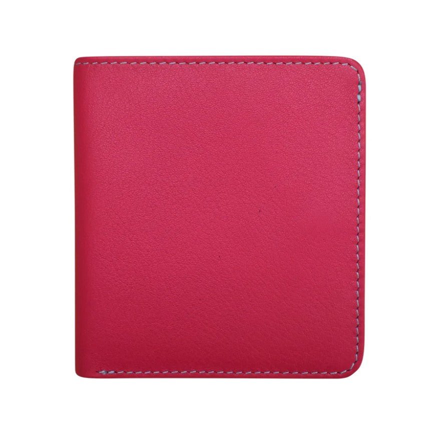Leather Bi-Fold 2-Tone Mini Wallet