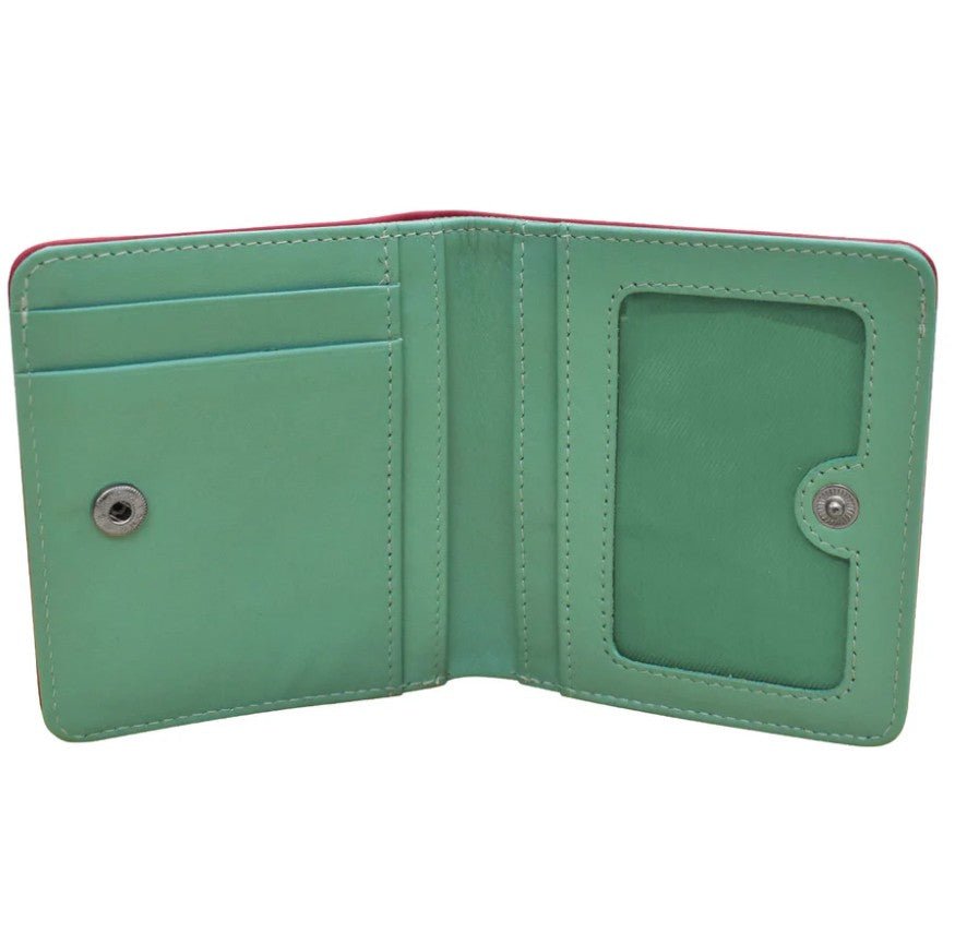 Leather Bi-Fold 2-Tone Mini Wallet