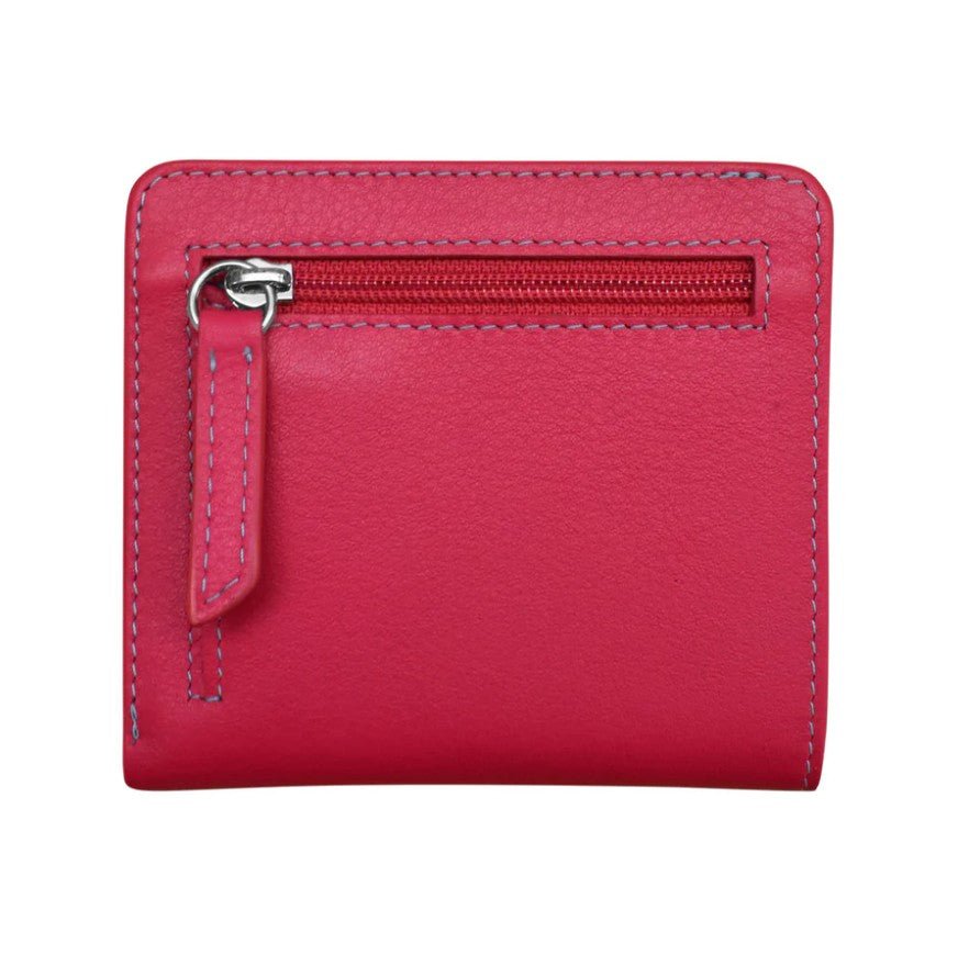 Leather Bi-Fold 2-Tone Mini Wallet