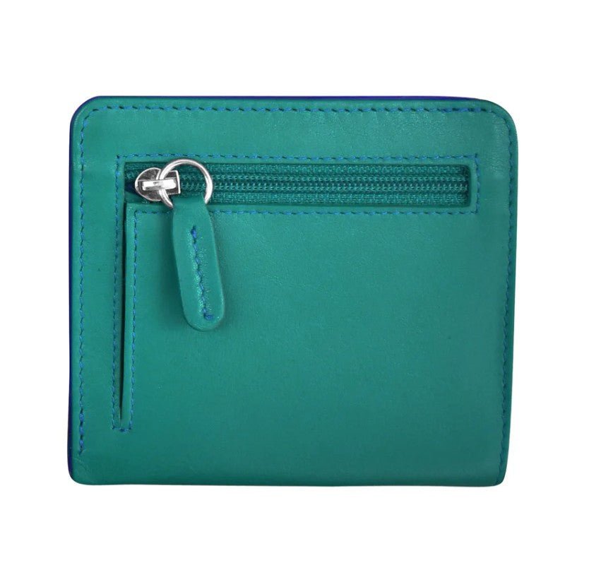Leather Bi-Fold 2-Tone Mini Wallet