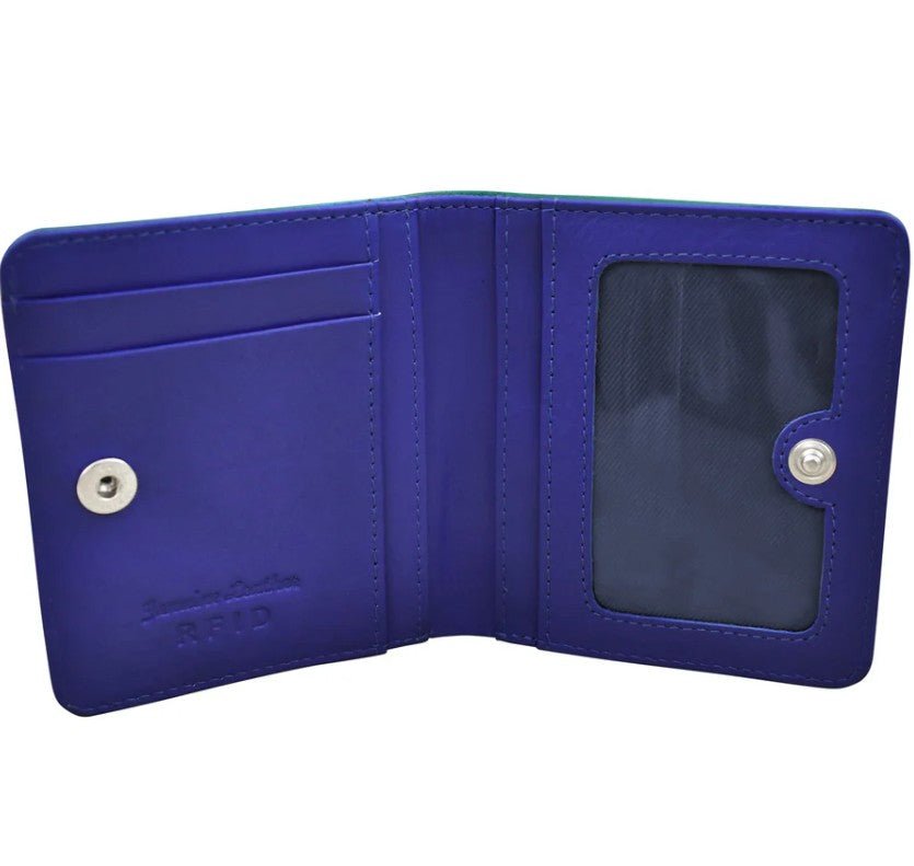 Leather Bi-Fold 2-Tone Mini Wallet
