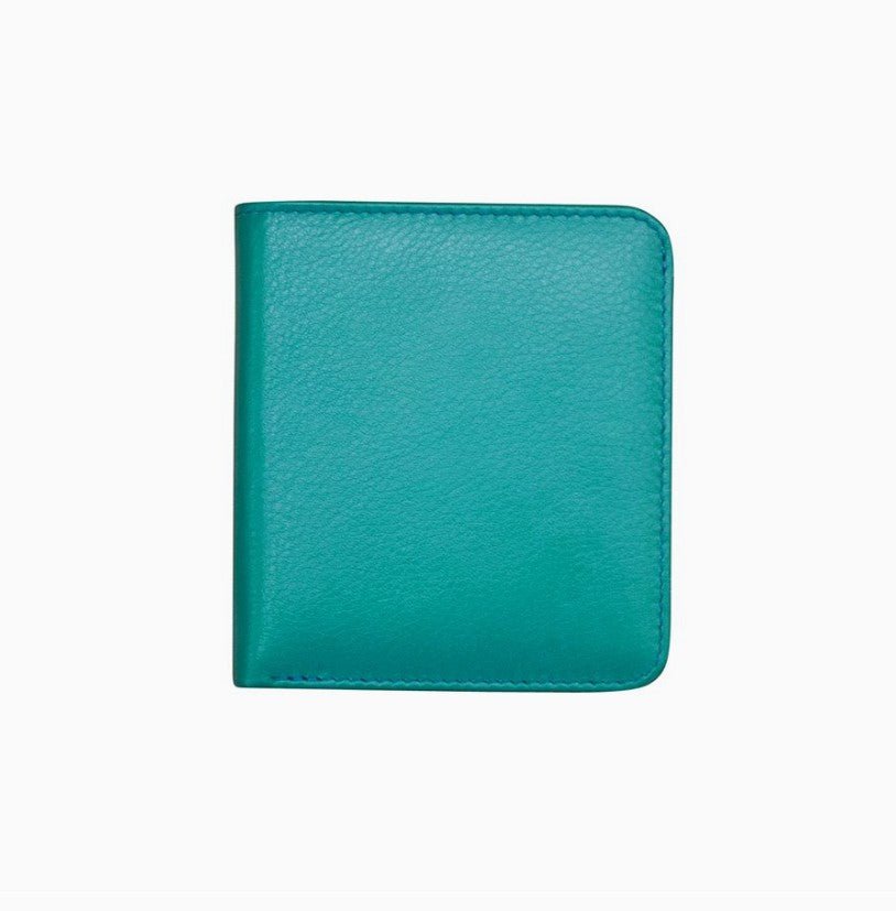 Leather Bi-Fold 2-Tone Mini Wallet