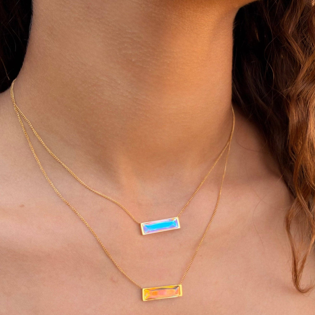 Aurora Crystal Bar Necklace
