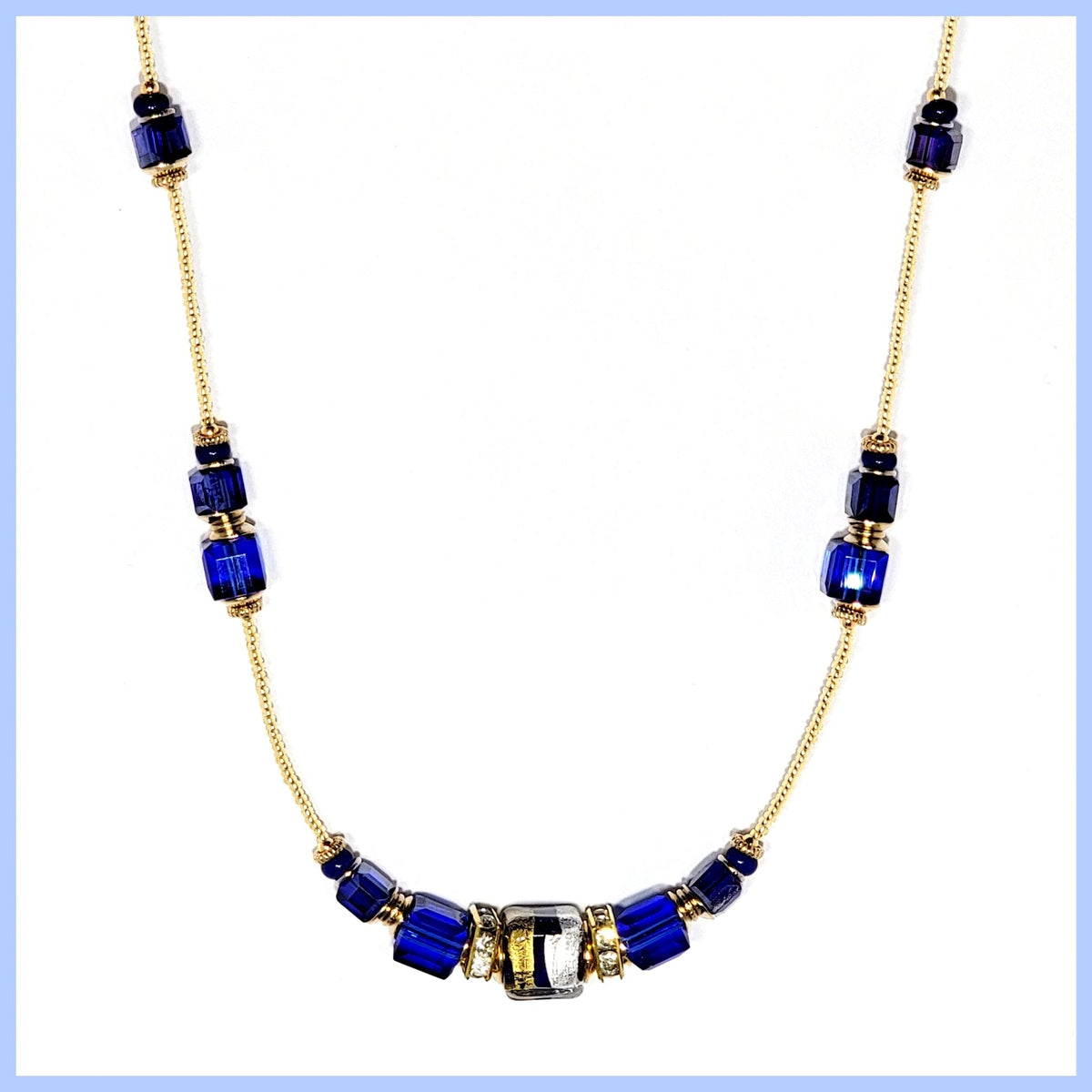 Murano Cobalt Cubes Necklace