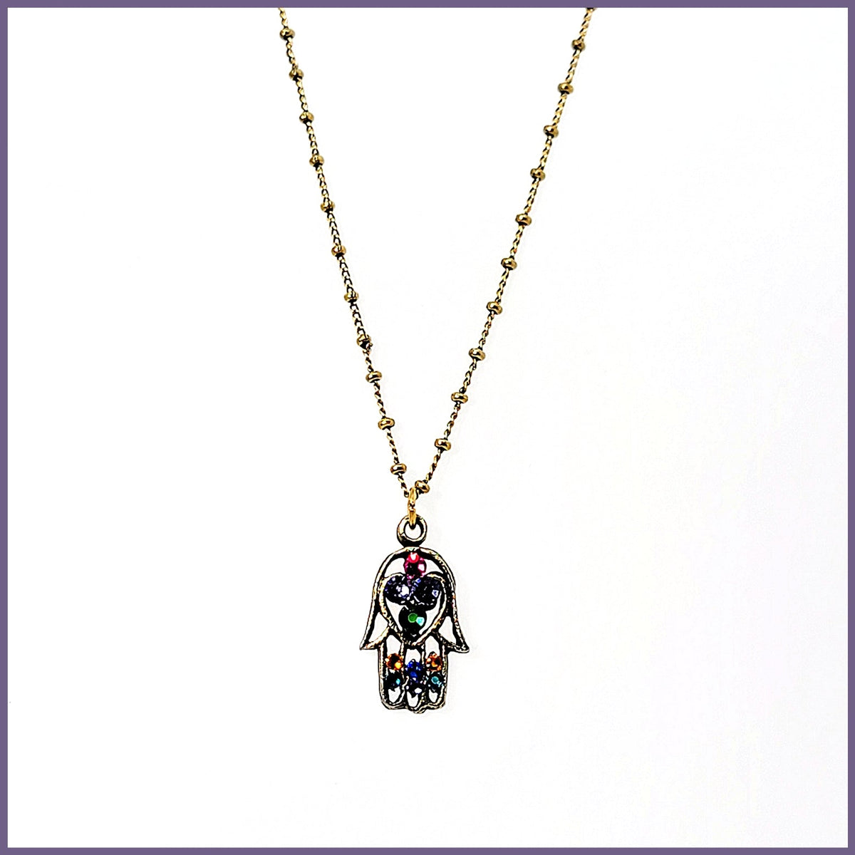 Crystal Hamsa Necklace