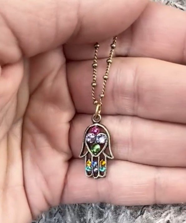 Crystal Hamsa Necklace