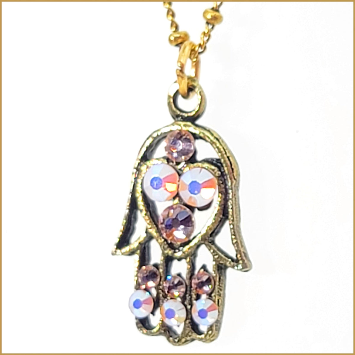 Crystal Hamsa Necklace