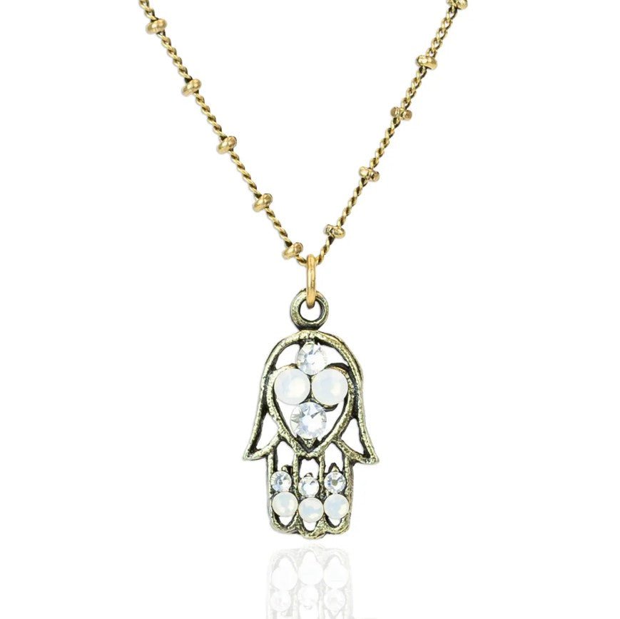 Crystal Hamsa Necklace