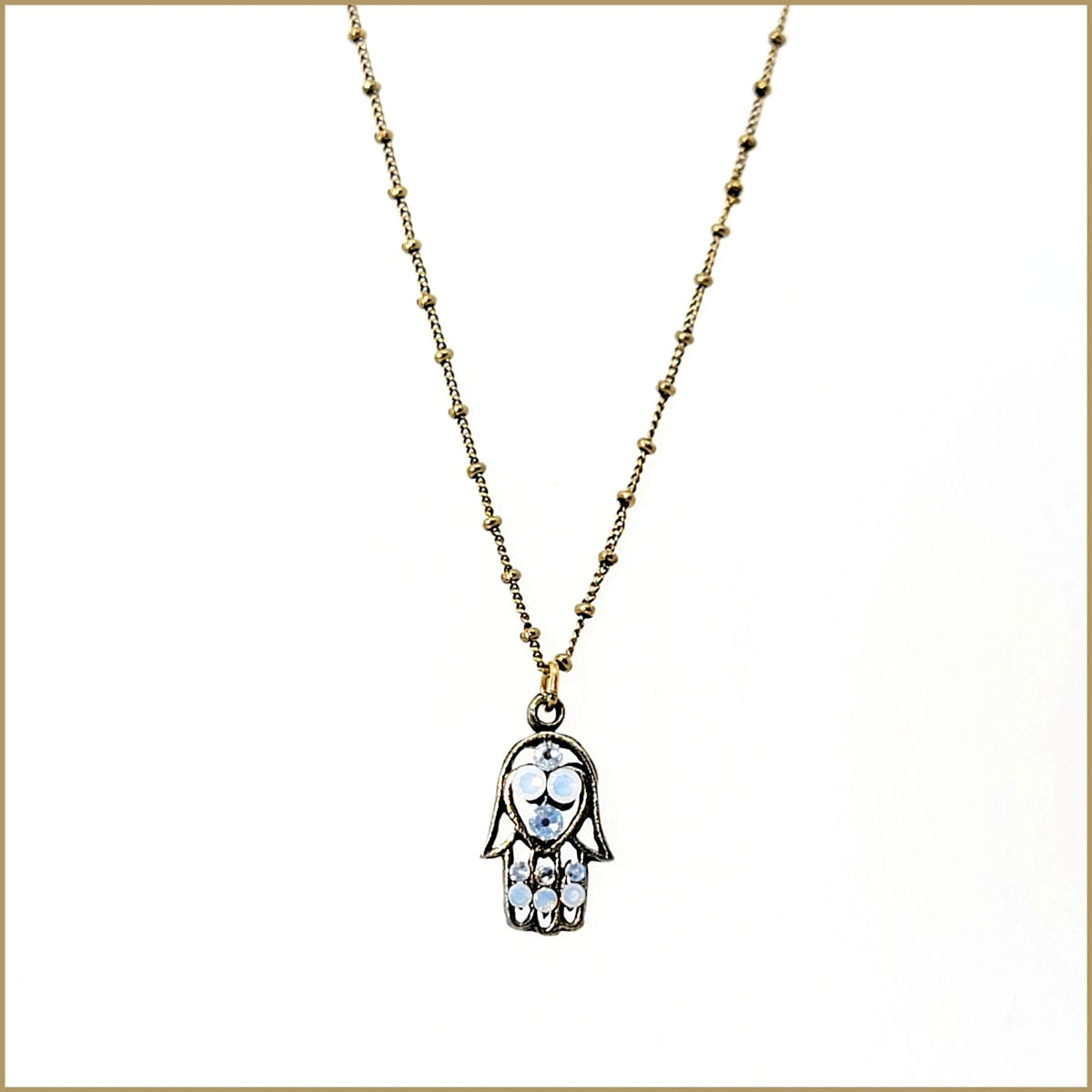 Crystal Hamsa Necklace