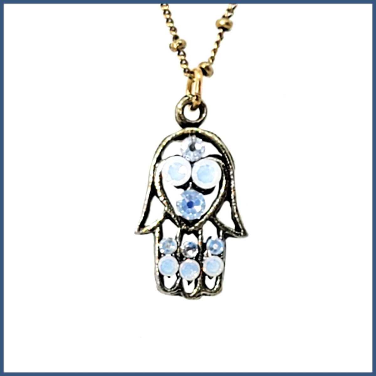 Crystal Hamsa Necklace