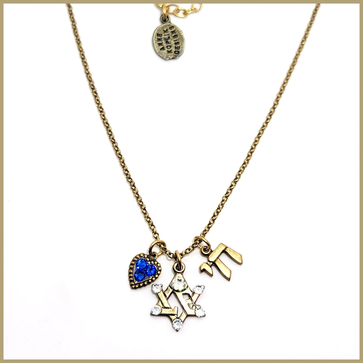 Jewish Star Crystal Jumble Necklace