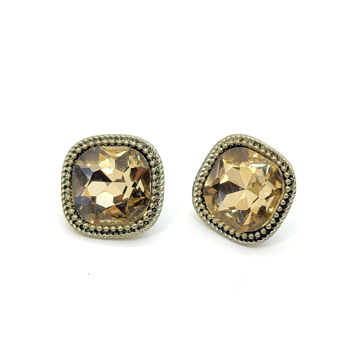 Square Crystal Stud Earrings