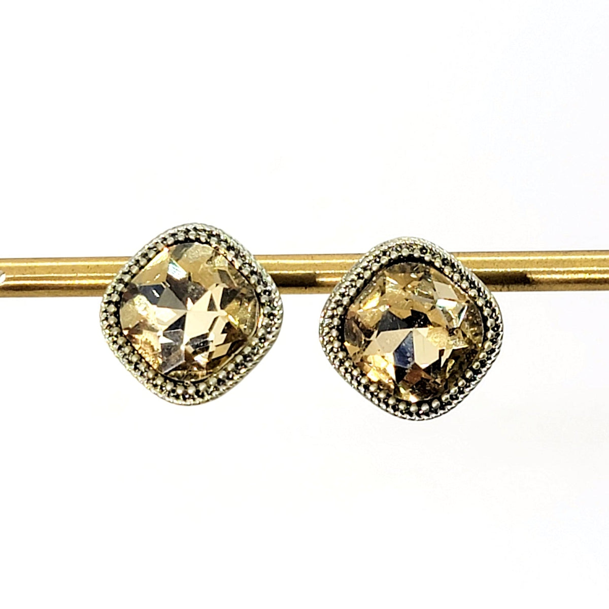 Square Crystal Stud Earrings