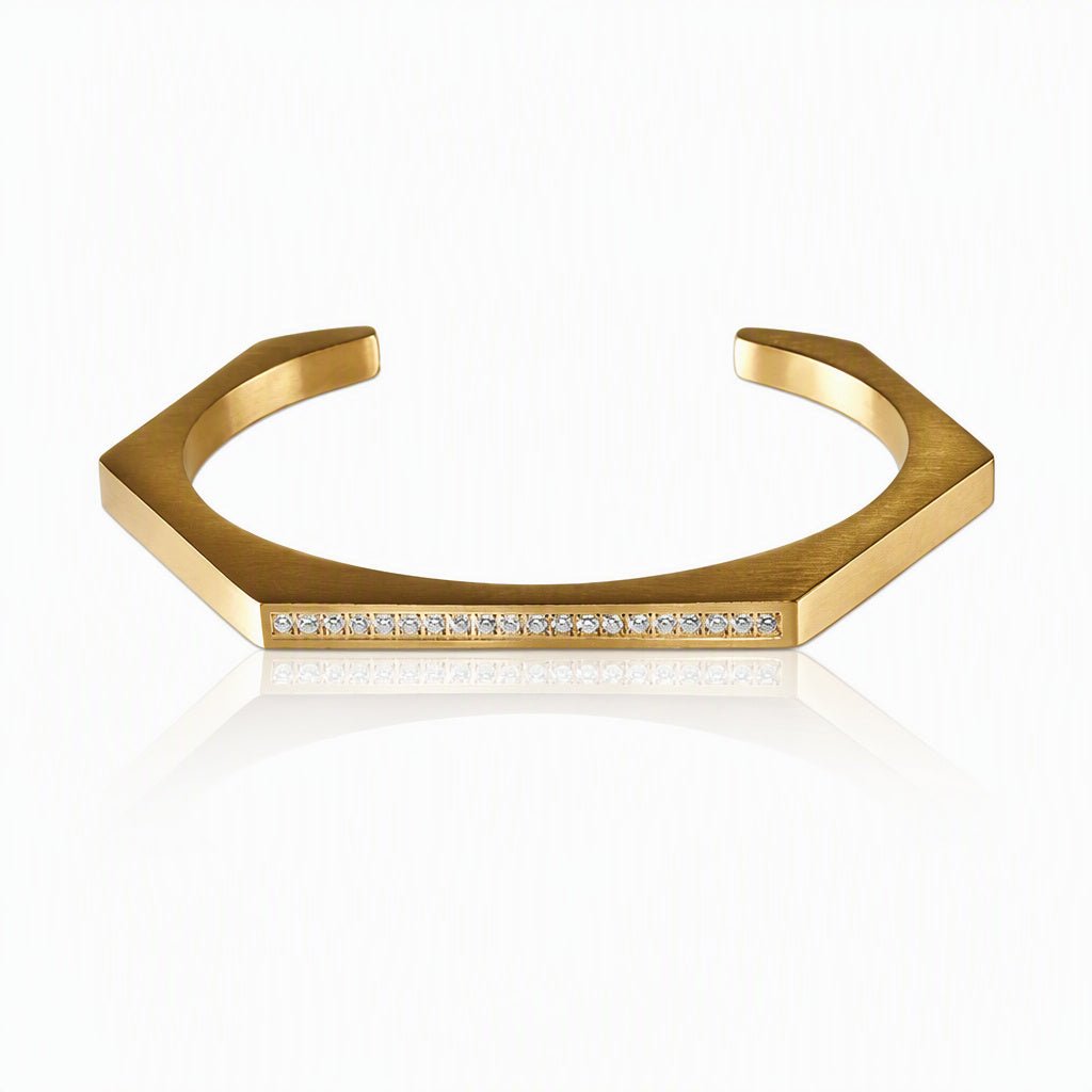B. Tiff Edge Pavé Hexagon Bangle Bracelet