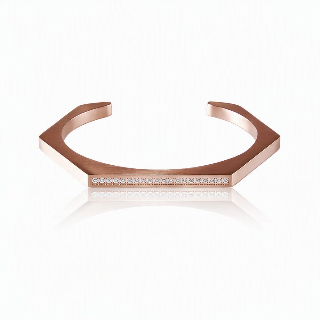B. Tiff Edge Pavé Hexagon Bangle Bracelet