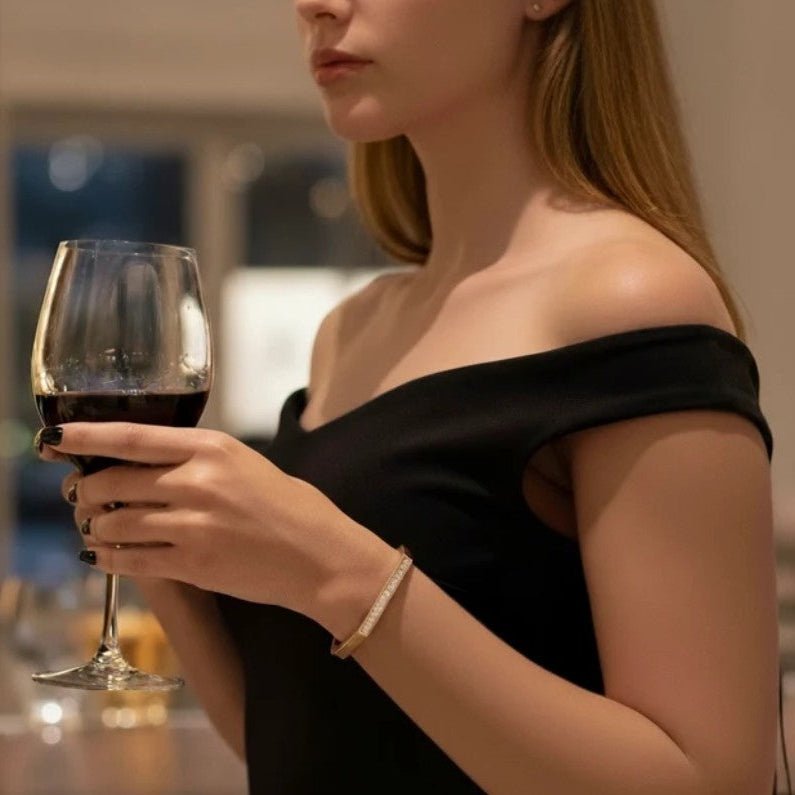B. Tiff Edge Pavé Hexagon Bangle Bracelet