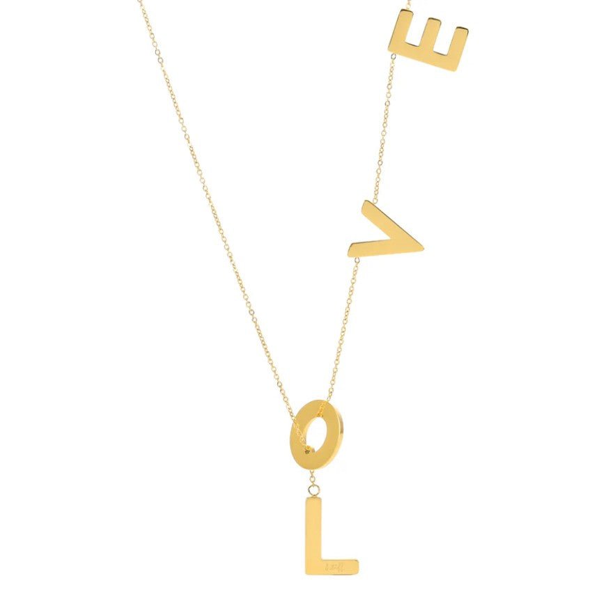 Adjustable "Love" Lariat Necklace