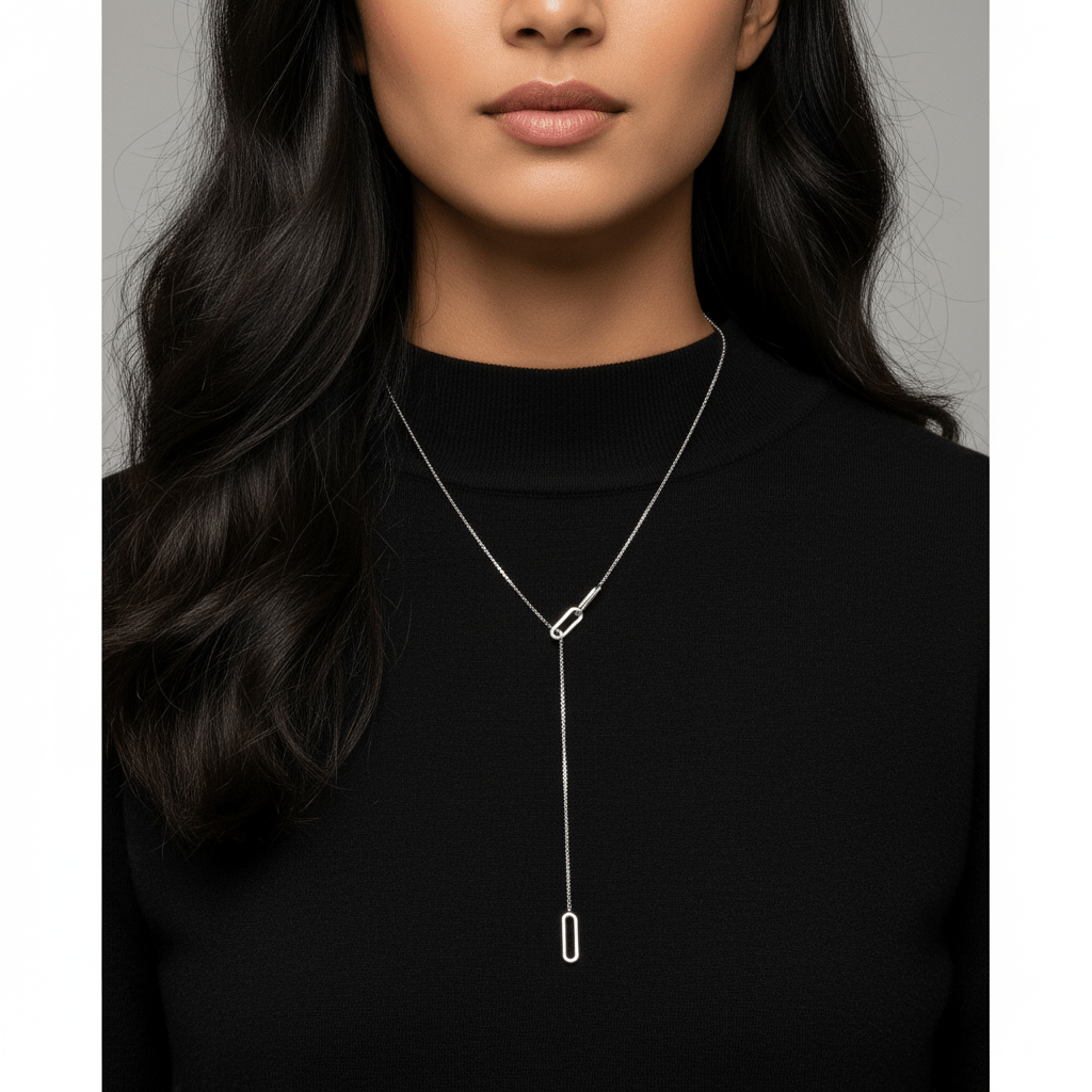 Paperclip Chain Lariat by B. Tiff