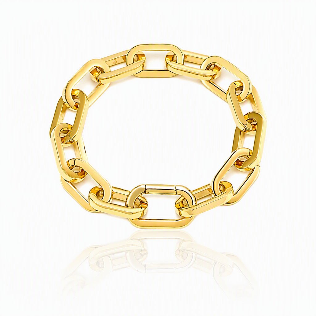 B. Tiff High Polish Paperclip Stainless Steel Bracelet