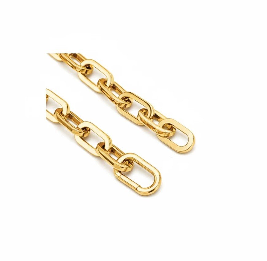 B. Tiff High Polish Paperclip Stainless Steel Bracelet