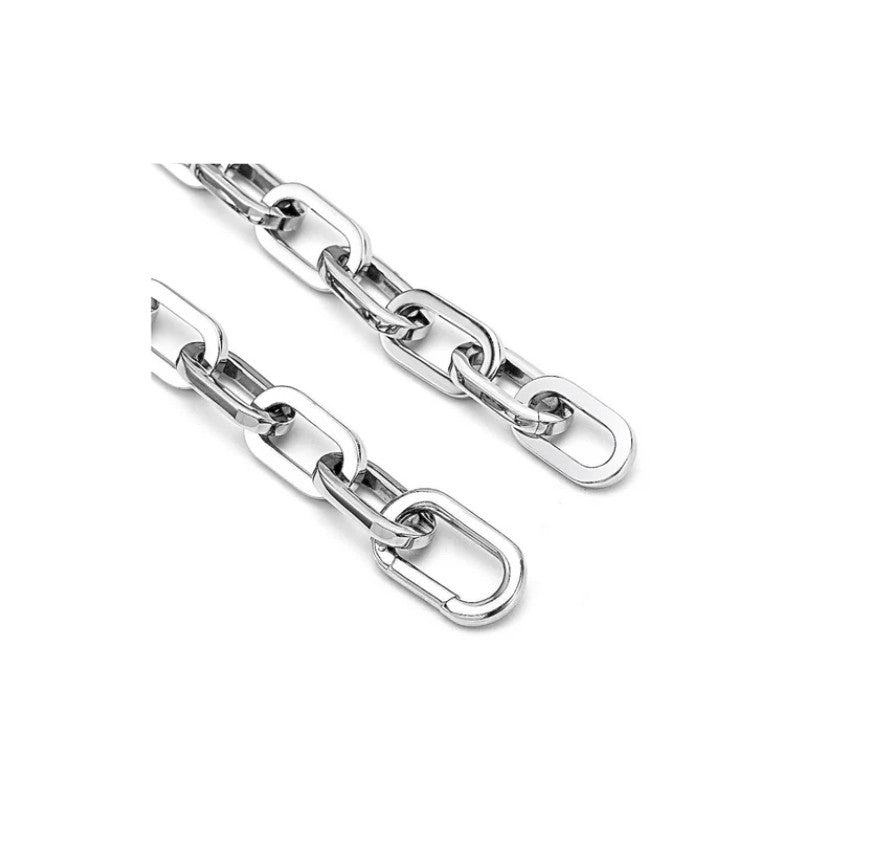 B. Tiff High Polish Paperclip Stainless Steel Bracelet