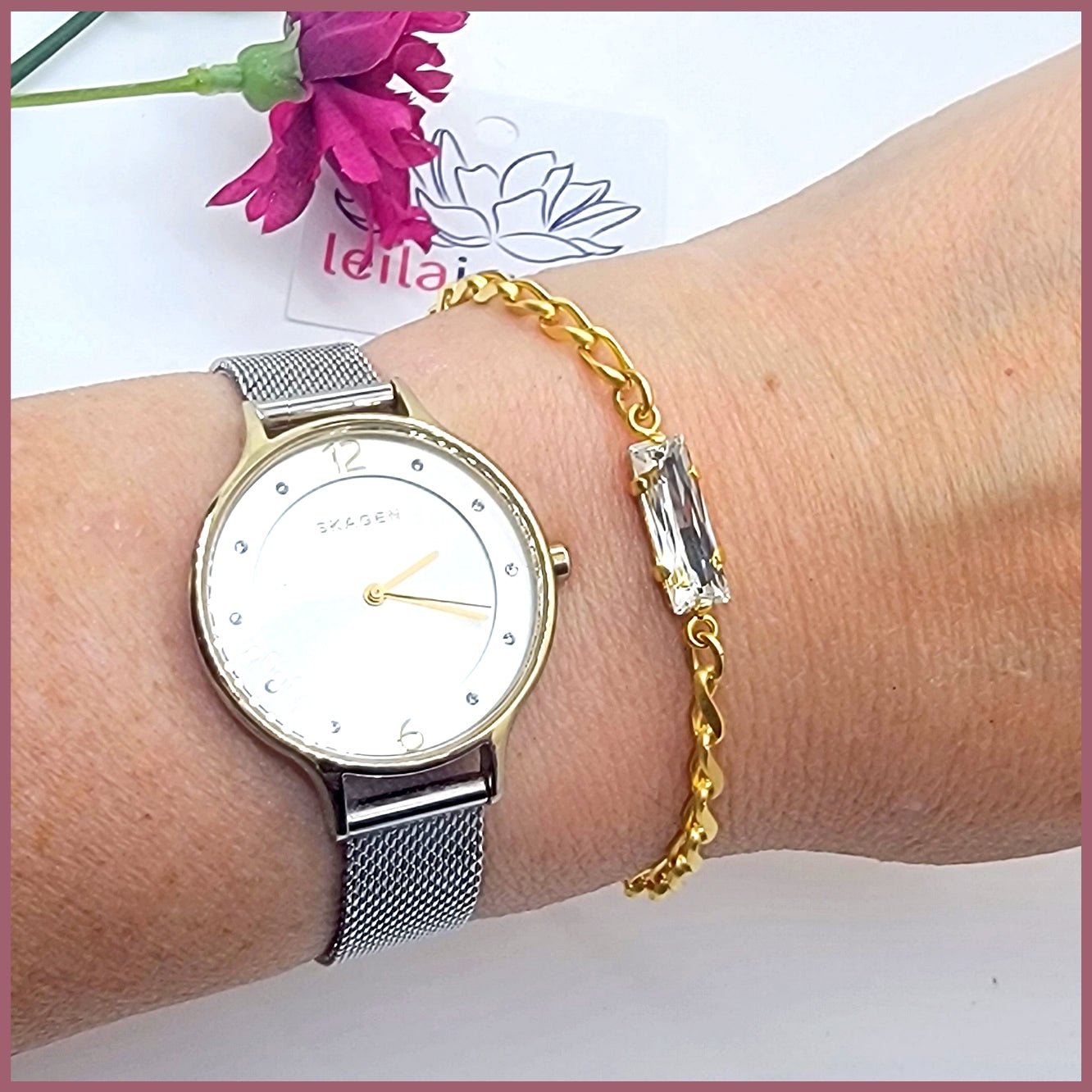 Crystal Baguette Chain Bracelet