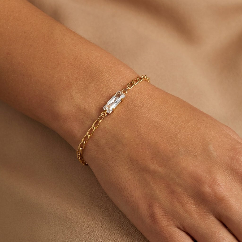 Crystal Baguette Chain Bracelet