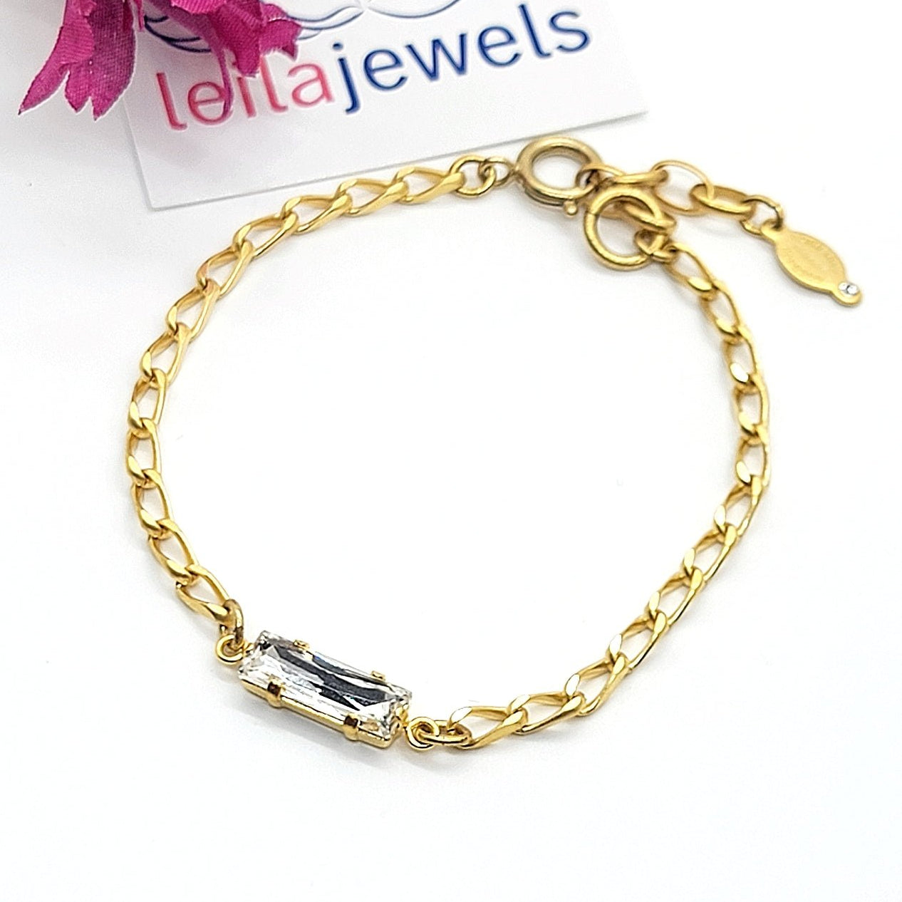 Crystal Baguette Chain Bracelet