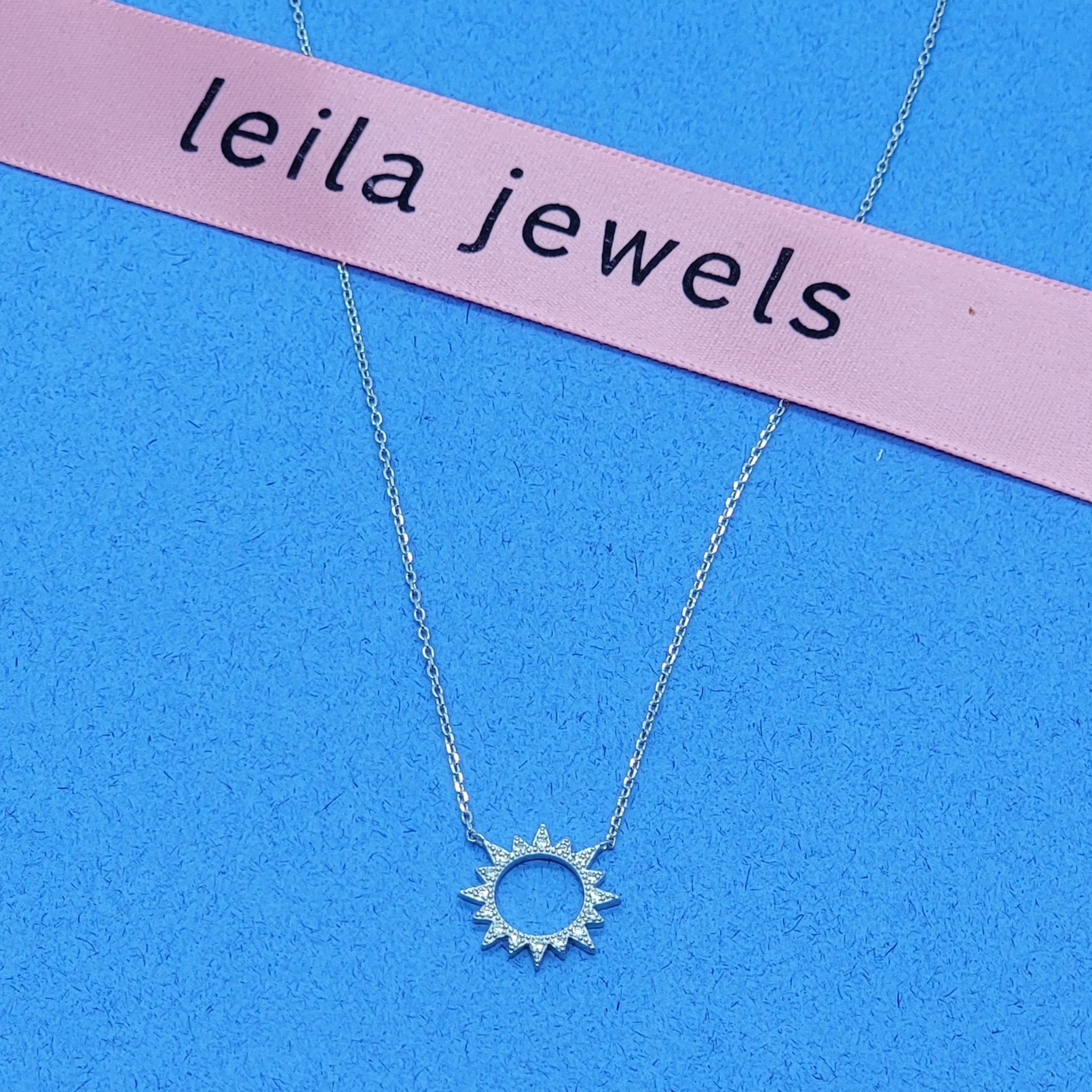 Sterling Pavé Sunburst Necklace