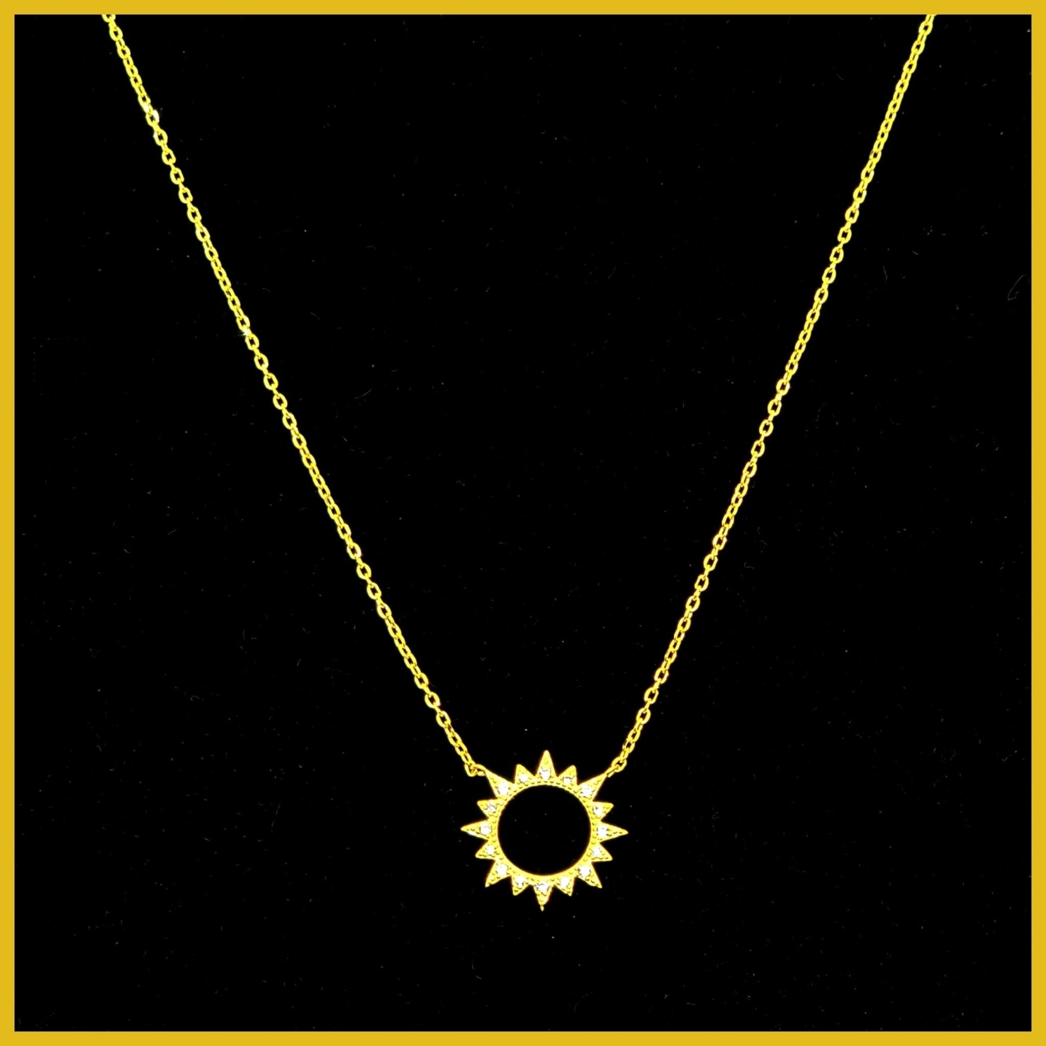 Sterling Pavé Sunburst Necklace