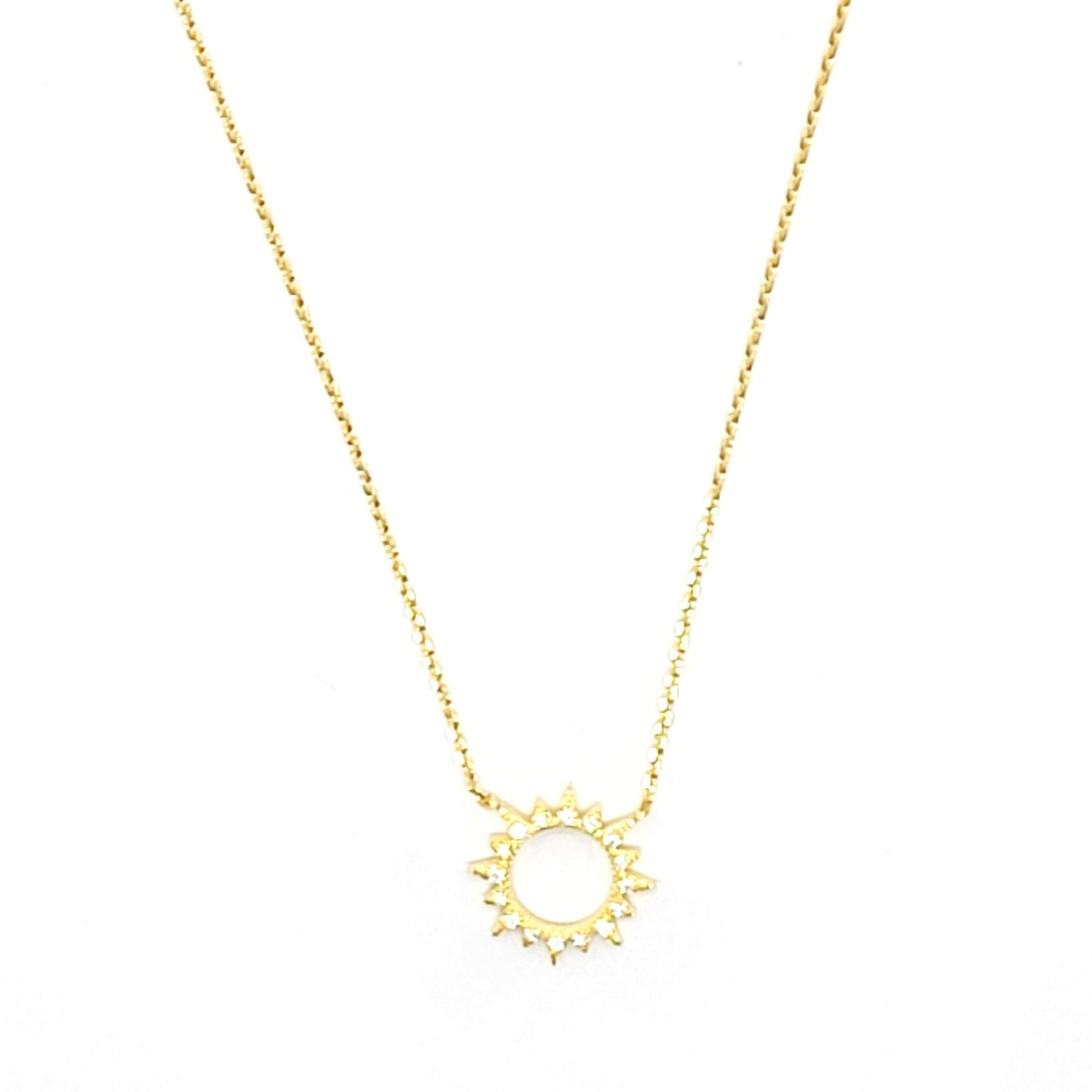 Sterling Pavé Sunburst Necklace