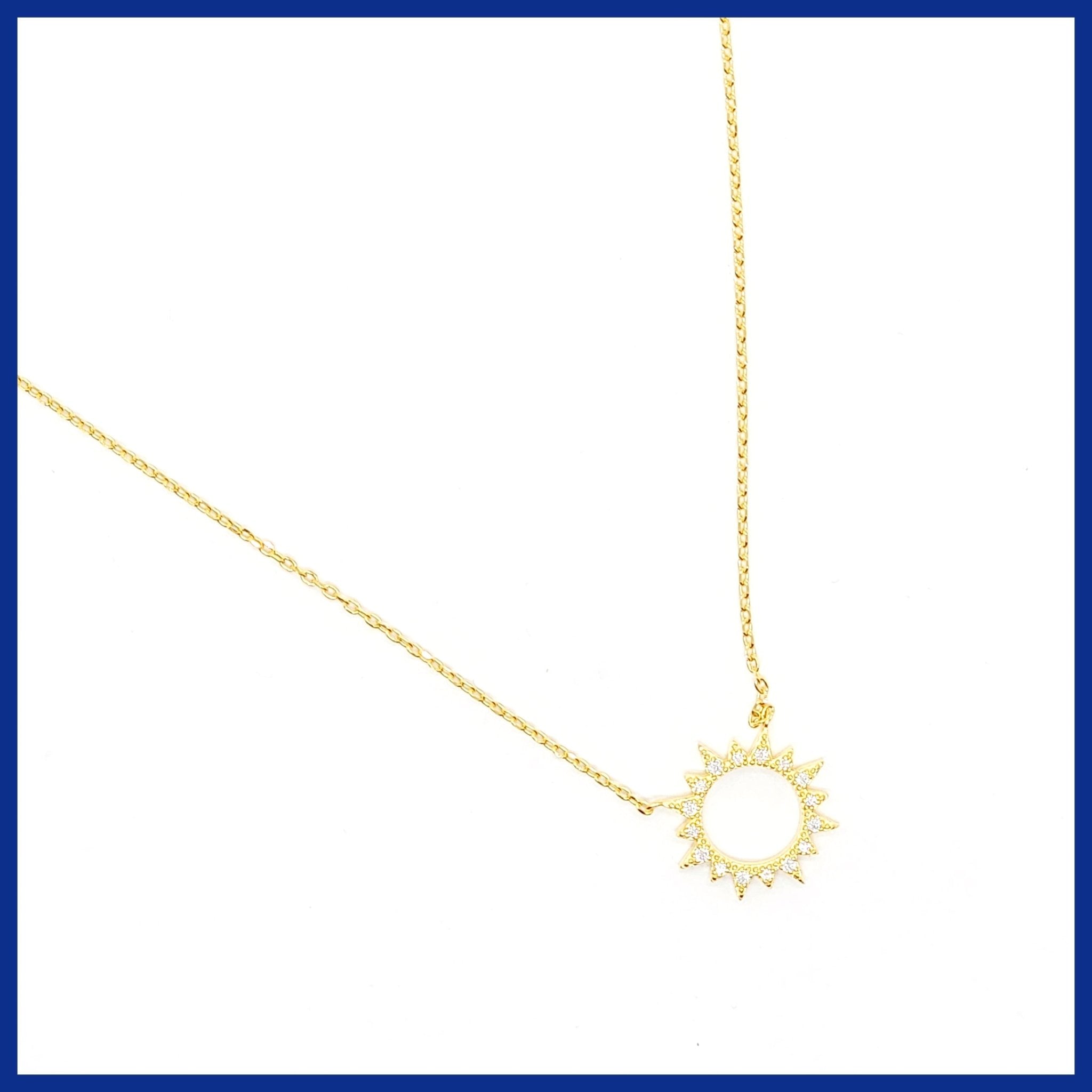 Sterling Pavé Sunburst Necklace