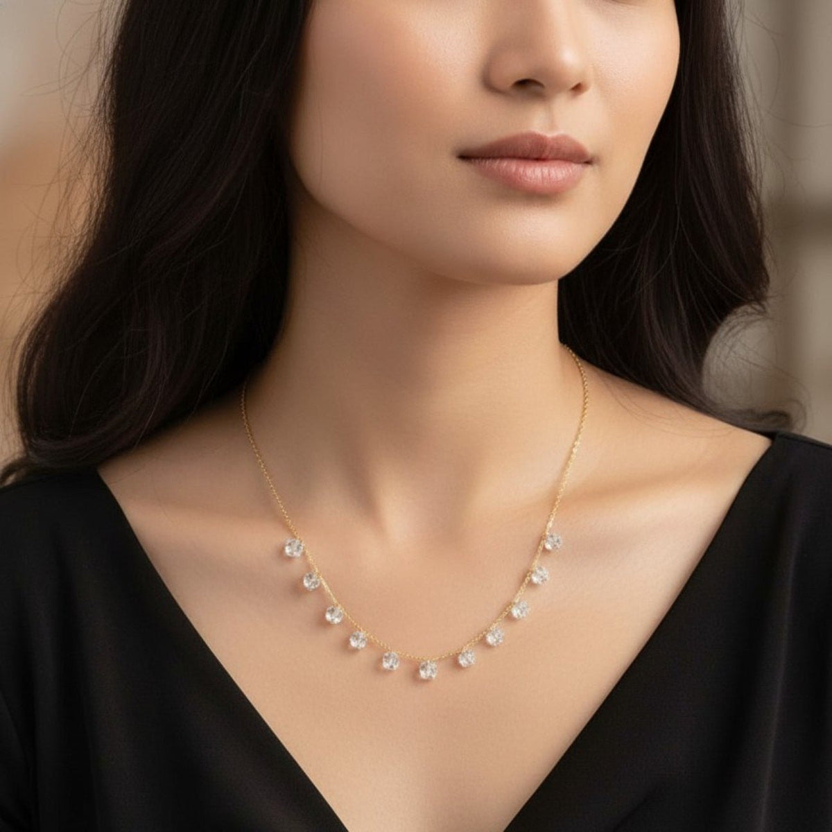 Zirconia Droplet Necklace