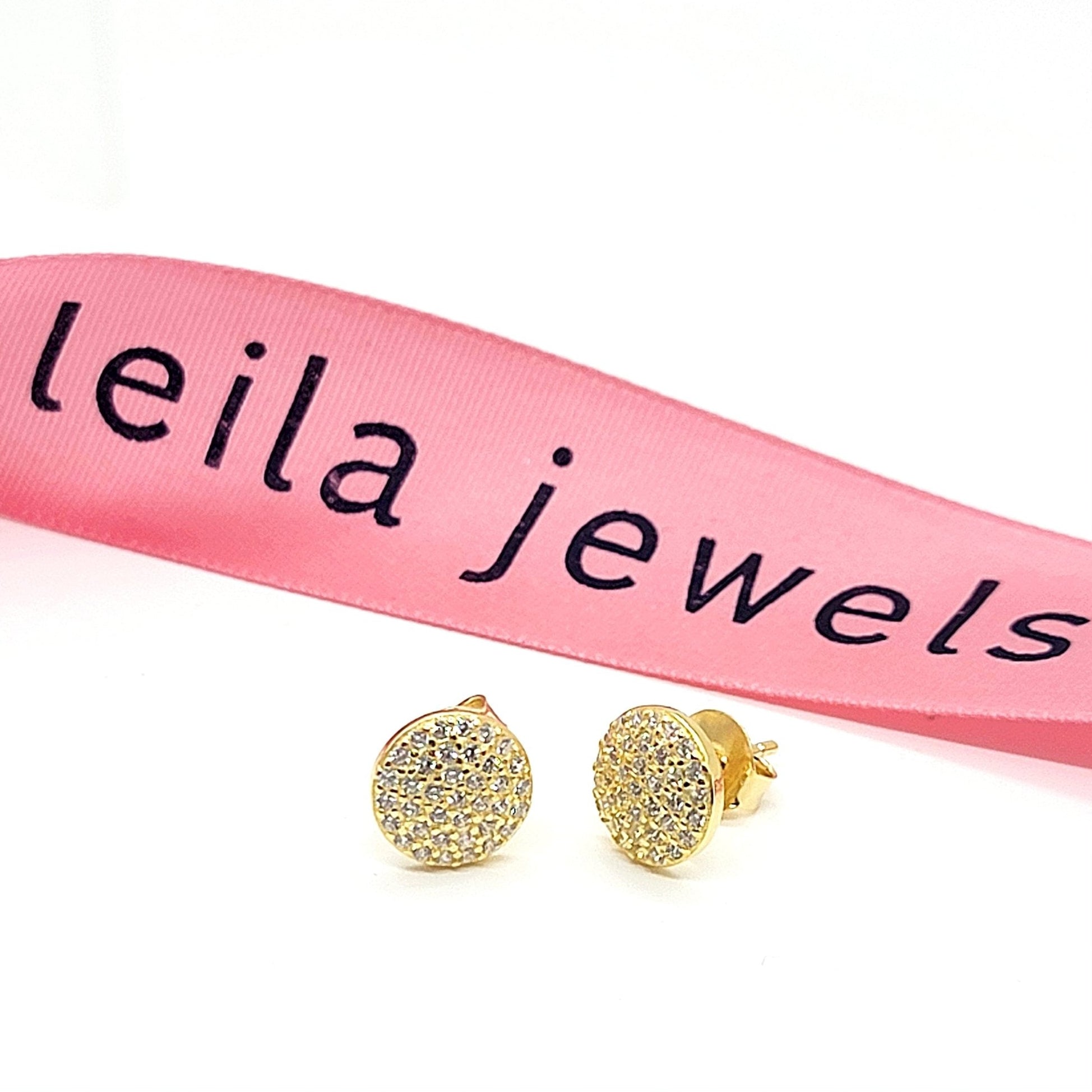 Pavé Stud Dot Earrings