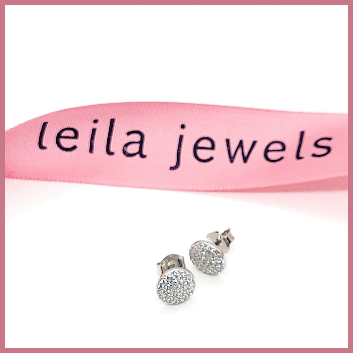 Pavé Stud Dot Earrings