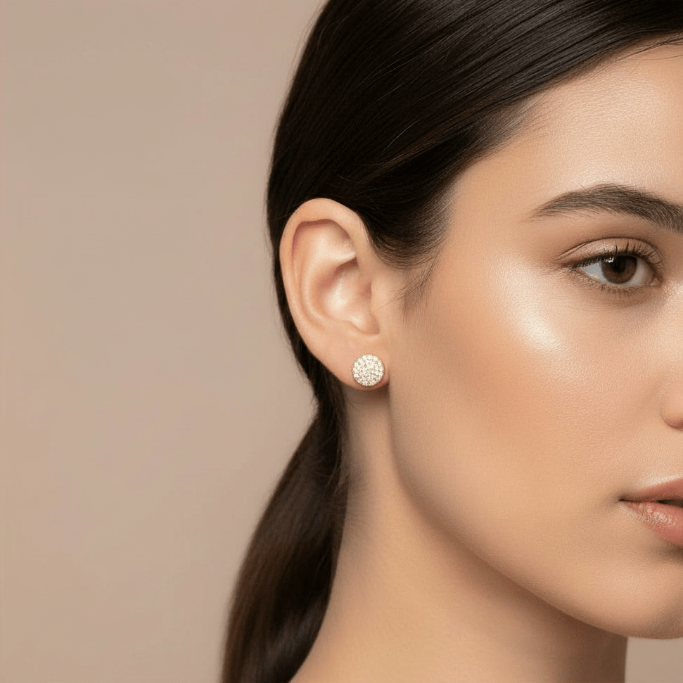 Pavé Stud Dot Earrings