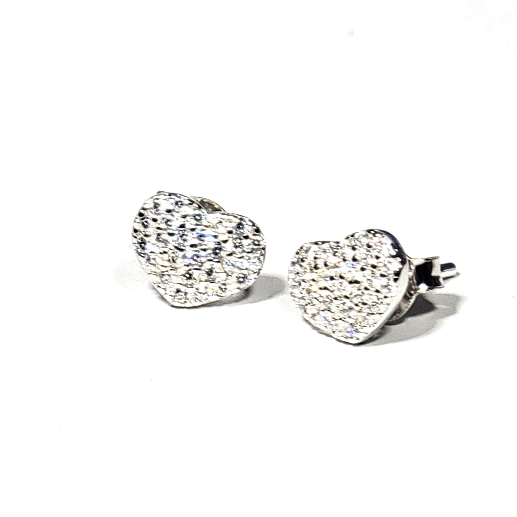 Pavé Heart Stud Earrings